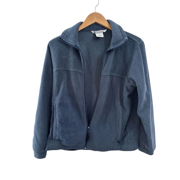 Columbia Fleece Youth Jacket Size 14/16 Long Sleeve Blue Fleece Zip‎ - Picture 1 of 8